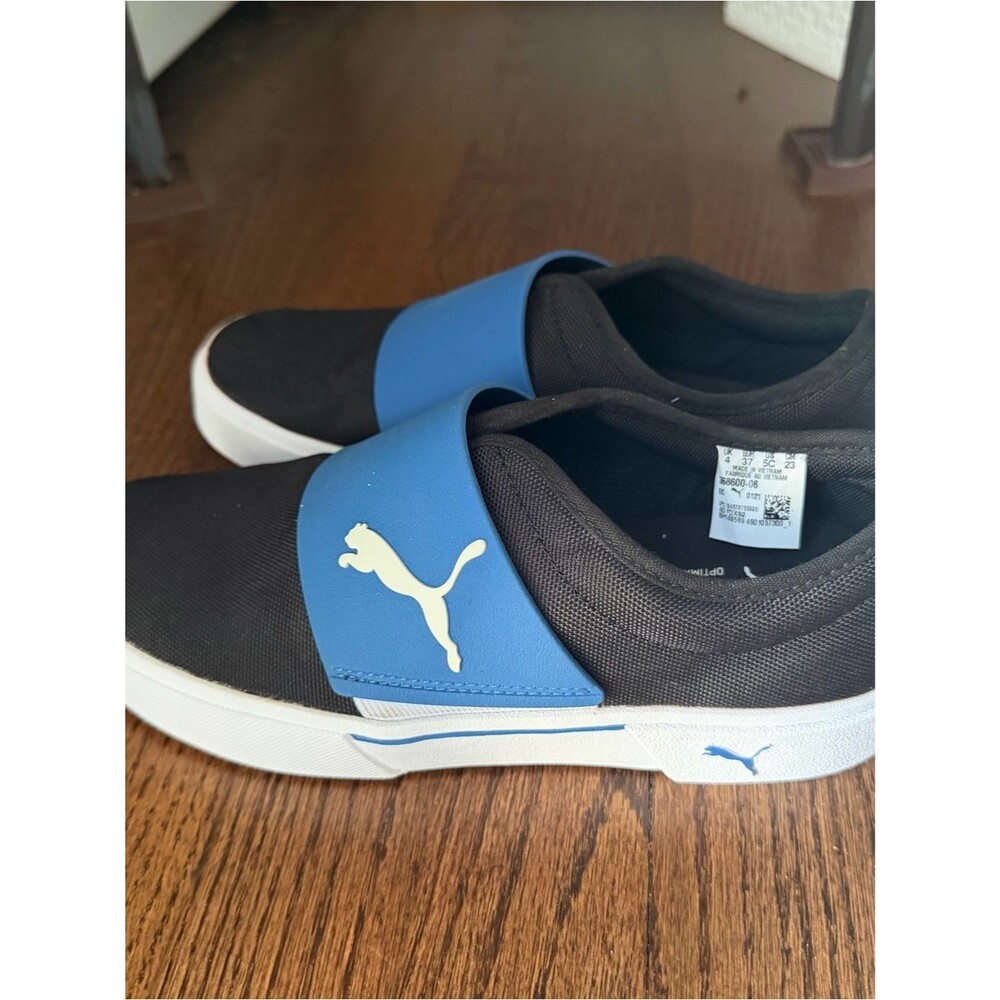 Puma Kids Black Royal Blue Softride Slip On Sneakers NWOT Size 5C - Picture 3 of 7